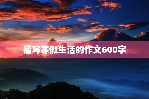 描写寒假生活的作文600字