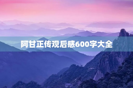阿甘正传观后感600字大全 阿甘正传观后感600字大全
