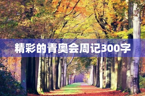 精彩的青奥会周记300字 精彩的青奥会周记300字