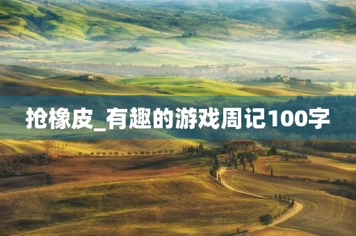 抢橡皮_有趣的游戏周记100字