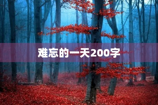 难忘的一天200字