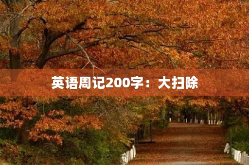 英语周记200字:大扫除 英语周记200字:大扫除