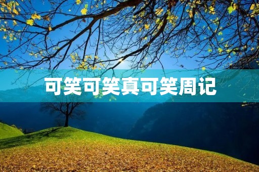 可笑可笑真可笑周记 可笑可笑真可笑周记