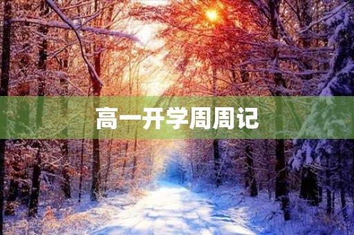 高一开学周周记