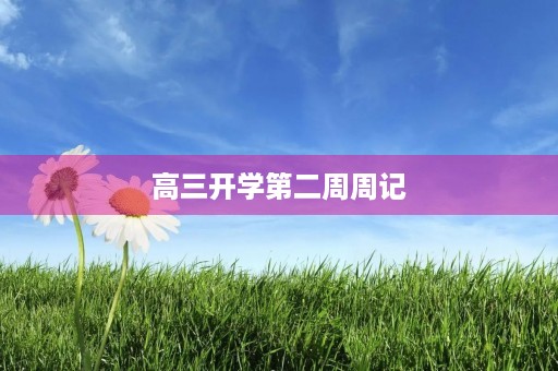 高三开学第二周周记 高三开学第二周周记
