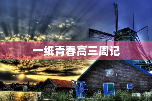 一纸青春高三周记