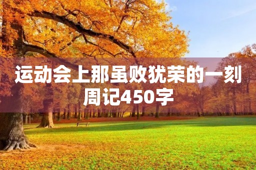 运动会上那虽败犹荣的一刻周记450字