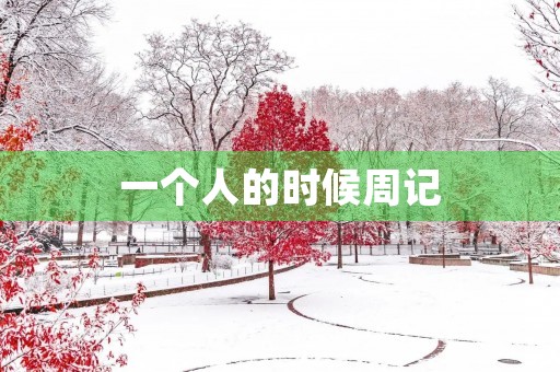 一个人的时候周记 一个人的时候周记