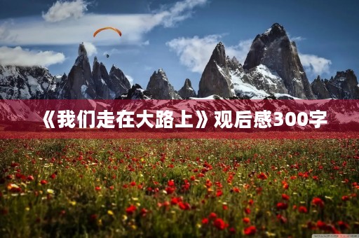 《我们走在大路上》观后感300字 《我们走在大路上》观后感300字