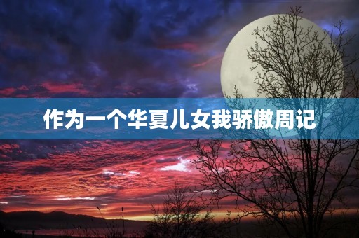 作为一个华夏儿女我骄傲周记