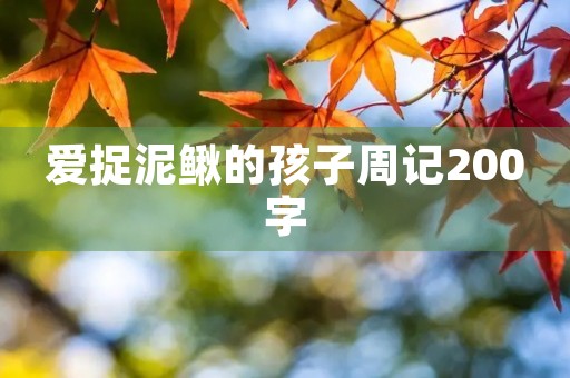 爱捉泥鳅的孩子周记200字 爱捉泥鳅的孩子周记200字