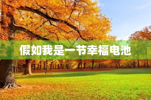 假如我是一节幸福电池 假如我是一节幸福电池