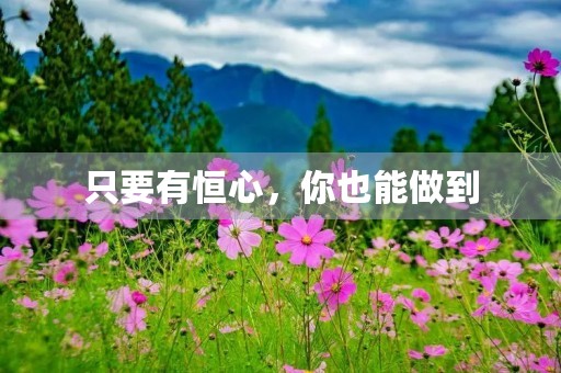 只要有恒心，你也能做到
