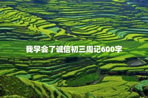 我学会了诚信初三周记600字
我学会了诚信初三周记600字