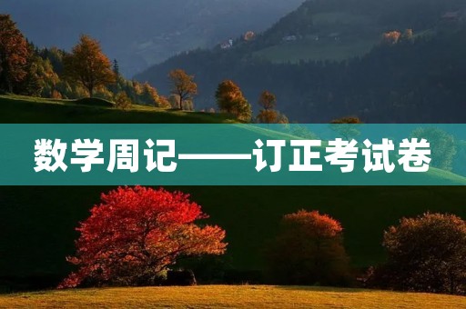 数学周记——订正考试卷 数学周记——订正考试卷