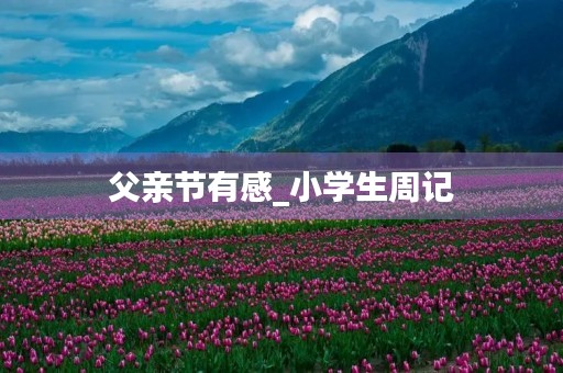 父亲节有感_小学生周记 父亲节有感_小学生周记