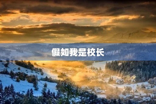 假如我是校长 假如我是校长