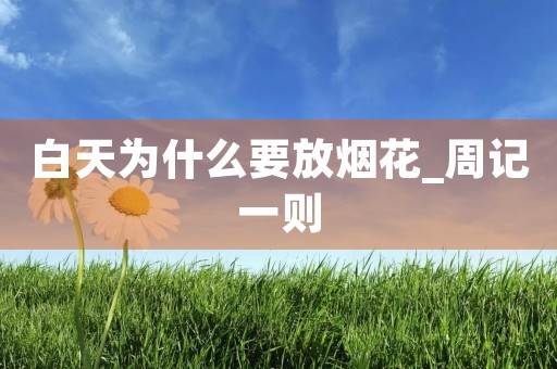 白天为什么要放烟花_周记一则 白天为什么要放烟花_周记一则