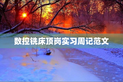 数控铣床顶岗实习周记范文 数控铣床顶岗实习周记范文