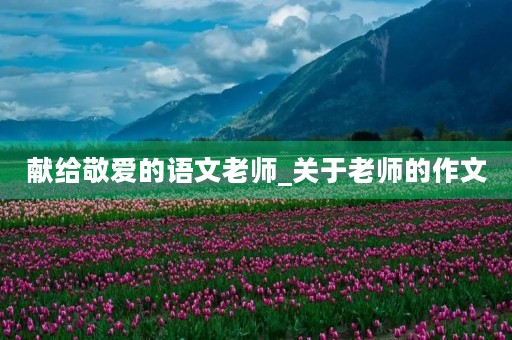 献给敬爱的语文老师_关于老师的作文 献给敬爱的语文老师_关于老师的作文