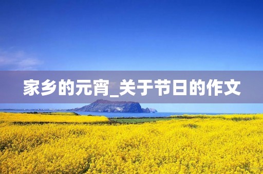 家乡的元宵_关于节日的作文
