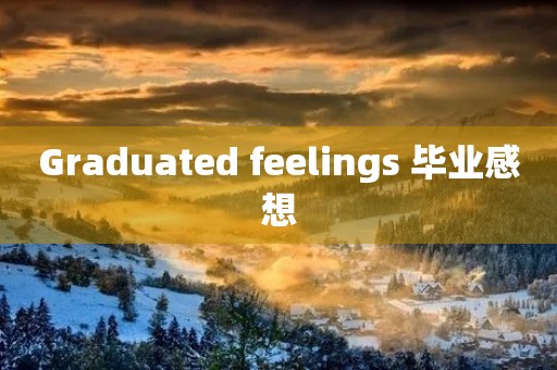 Graduated feelings 毕业感想 Graduated feelings 毕业感想