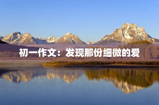 初一作文:发现那份细微的爱 初一作文:发现那份细微的爱