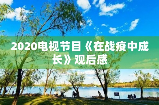 2020电视节目《在战疫中成长》观后感 2020电视节目《在战疫中成长》观后感