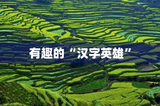 有趣的“汉字英雄” 有趣的“汉字英雄”
