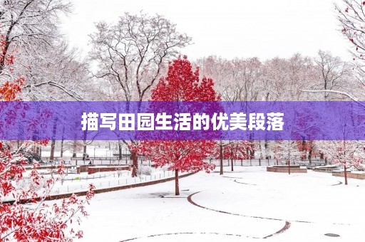 描写田园生活的优美段落