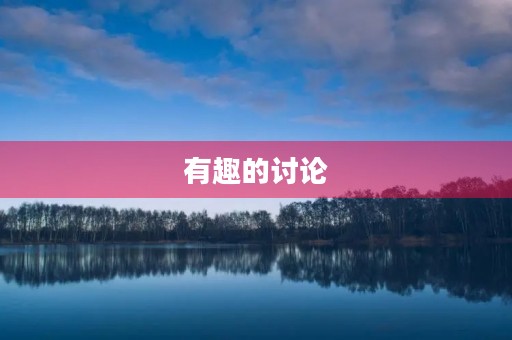 有趣的讨论 有趣的讨论