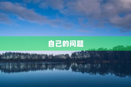 自己的问题 自己的问题