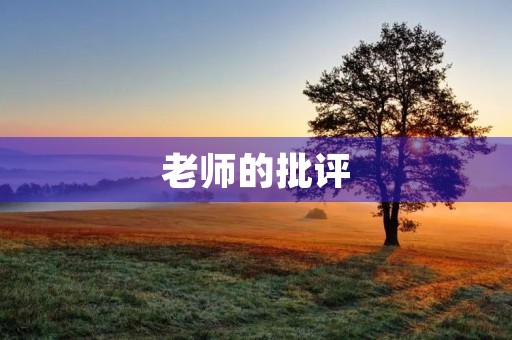 老师的批评