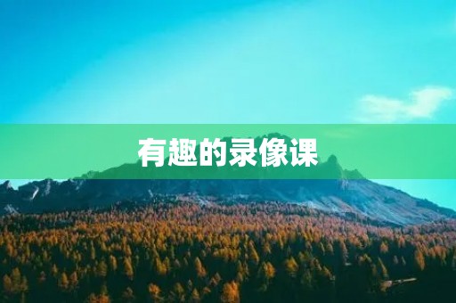 有趣的录像课 有趣的录像课