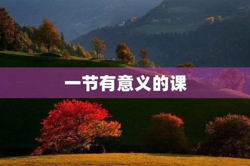 一节有意义的课 一节有意义的课