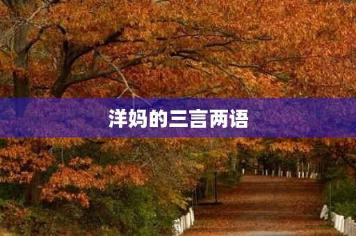 洋妈的三言两语 洋妈的三言两语