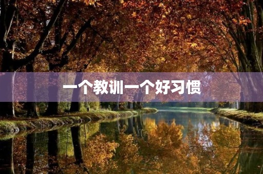一个教训一个好习惯 一个教训一个好习惯