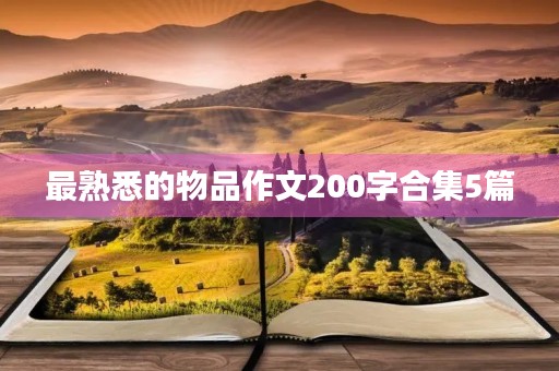 最熟悉的物品作文200字合集5篇 最熟悉的物品作文200字合集5篇