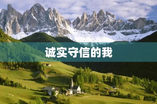诚实守信的我 诚实守信的我