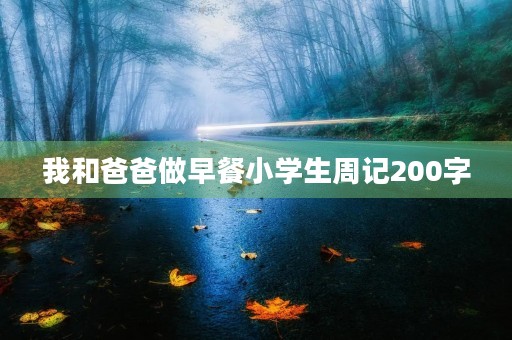 我和爸爸做早餐小学生周记200字