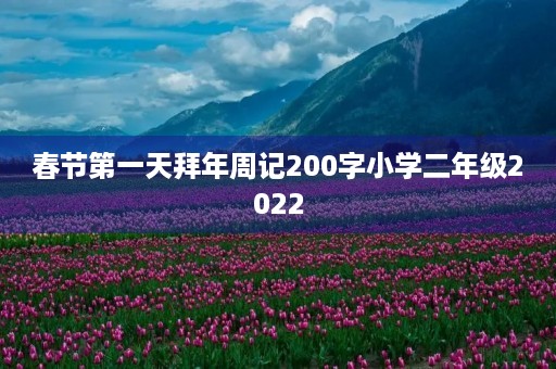 春节第一天拜年周记200字小学二年级2022