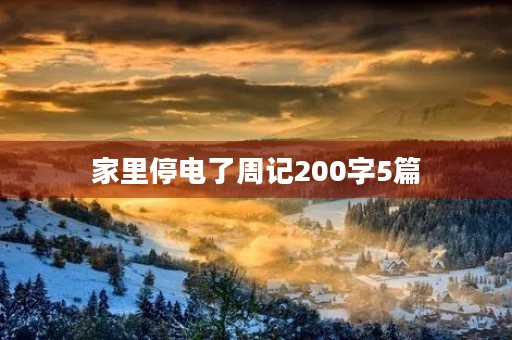 家里停电了周记200字5篇