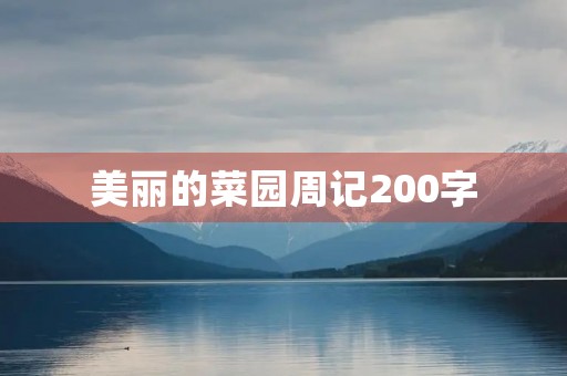 美丽的菜园周记200字 美丽的菜园周记200字