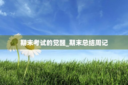 期末考试的觉醒_期末总结周记