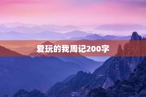 爱玩的我周记200字 爱玩的我周记200字