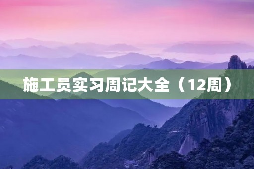 施工员实习周记大全（12周）