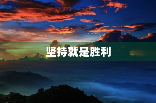 坚持就是胜利 坚持就是胜利