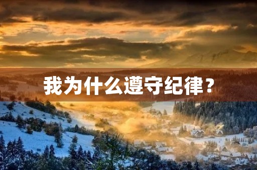 我为什么遵守纪律? 我为什么遵守纪律?