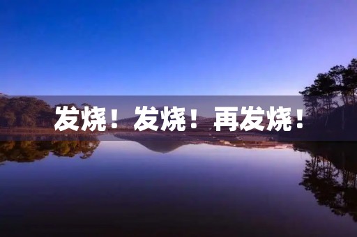 发烧!发烧!再发烧! 发烧!发烧!再发烧!
