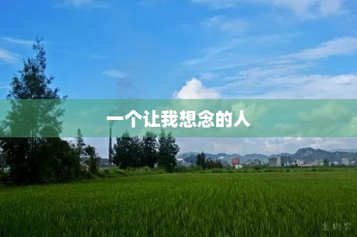 一个让我想念的人 一个让我想念的人